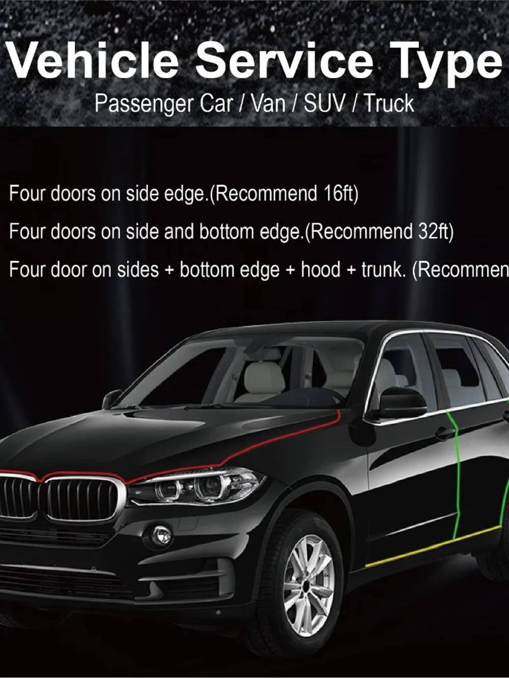 Car Door Edge Guards, 16ft Clear Chrome Universal U Shape Rubber Sealed Door Edg